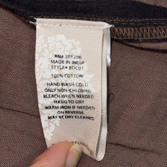 Soft Surroundings Sleeveless Maxi Midi Dress Size 1X Buttons Brown 100% Cotton - Picture 9 of 10